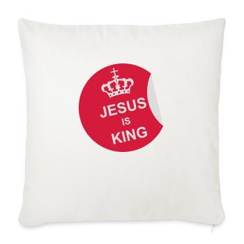 Citation de Jésus est roi - Housse de coussin décorative 45 x 45 cm - blanc nature - Devant