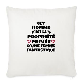 cet homme est pris par une femme fantastique - Housse de coussin décorative 45 x 45 cm - blanc nature - Devant