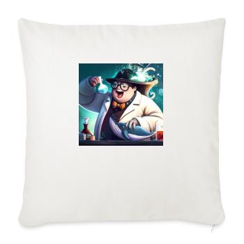 Mad scientist experimenting on a whale - Sofa pillowcase 17,3'' x 17,3'' (45 x 45 cm) - natural white - Front