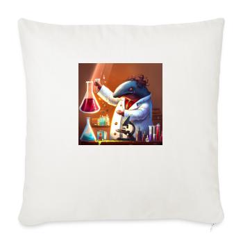 Mad dolphin scientist experimenting - Sofa pillowcase 17,3'' x 17,3'' (45 x 45 cm) - natural white - Front