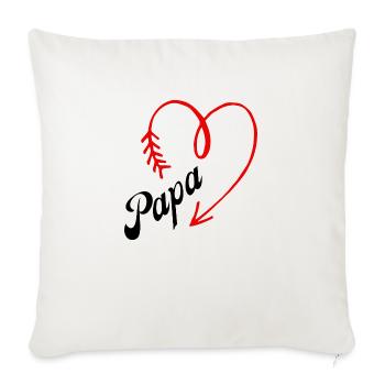 papa cœur - Housse de coussin décorative 45 x 45 cm - blanc nature - Devant