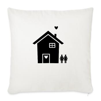 Partenariat pour la construction d’une maison de déménagement Fierté lesbienne - Housse de coussin décorative 45 x 45 cm - blanc nature - Devant