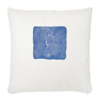« Seahorse », Boho Line Art Design, Ocean Series - Housse de coussin décorative 45 x 45 cm - blanc nature - Devant