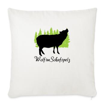 "Wolf im Schafspelz: Täuschend charmant" - Sofakissenbezug 45 x 45 cm - Naturweiß  - Vorne