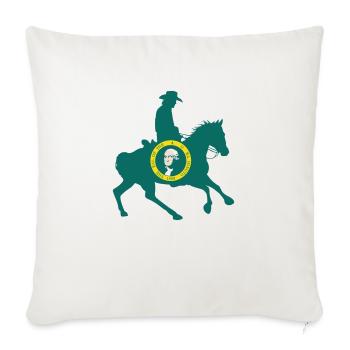 Drapeau de l’État de Washington Cowboy - Housse de coussin décorative 45 x 45 cm - blanc nature - Devant