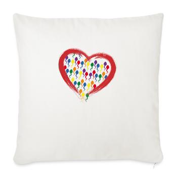 Color Herz Love Bo-Grafik - Sofakissenbezug 45 x 45 cm - Naturweiß  - Vorne