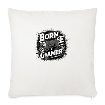 né pour etre gamer - Housse de coussin décorative 45 x 45 cm - blanc nature - Devant