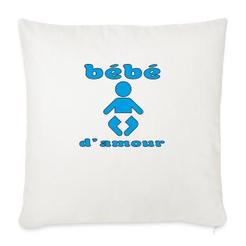 Bébé d'amour - Housse de coussin décorative 45 x 45 cm - blanc nature - Devant