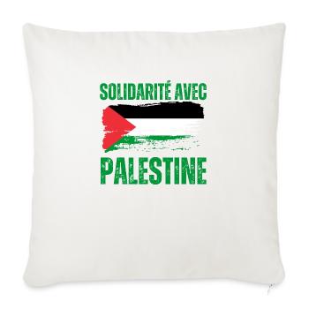 SOLIDARITÉ avec Palestine Gaza - Housse de coussin décorative 45 x 45 cm - blanc nature - Devant