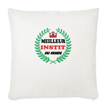 MEILLEUR INSTIT DU MONDE - Housse de coussin décorative 45 x 45 cm - blanc nature - Devant