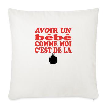 Bébé DE LA BOMBE - Housse de coussin décorative 45 x 45 cm - blanc nature - Devant