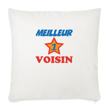 Meilleur VOISIN - Housse de coussin décorative 45 x 45 cm - blanc nature - Devant
