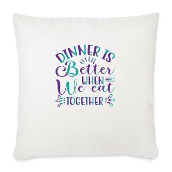 Nous mangeons ensemble - Housse de coussin décorative 45 x 45 cm - blanc nature - Devant