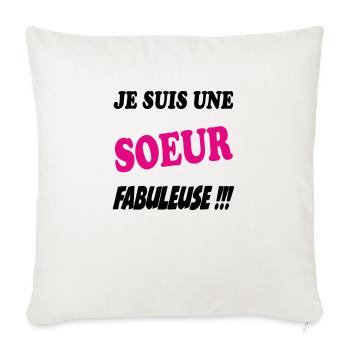 FRERE SOEUR BROTHER SISTER - Sofa pillowcase 17,3'' x 17,3'' (45 x 45 cm) - natural white - Front