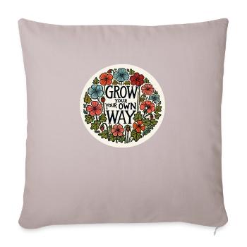 Cultivez à votre façon - Housse de coussin décorative 45 x 45 cm - taupe clair - Devant