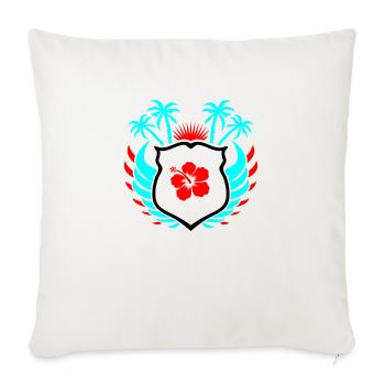 Paradis Fleur d’Hibiscus - Housse de coussin décorative 45 x 45 cm - blanc nature - Devant
