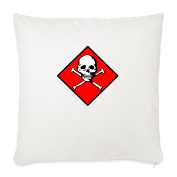 Schädel und Knochen - Sofakissenbezug 45 x 45 cm - Naturweiß  - Vorne