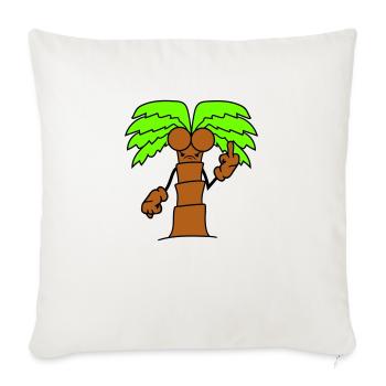 Lustige Böse Palme Zeigt Wütend Mittelfinger Comic - Sofakissenbezug 45 x 45 cm - Naturweiß  - Vorne