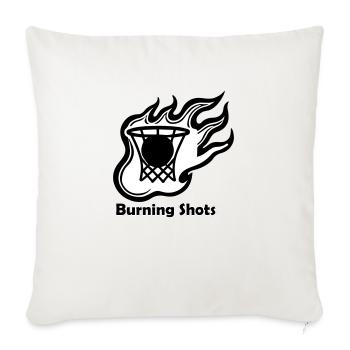 Basketball on fire - Conception de tirs brûlants - Housse de coussin décorative 45 x 45 cm - blanc nature - Devant