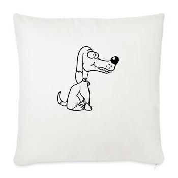Dog Sitting Funny Happy Puppy Pet Comic - Sofa pillowcase 17,3'' x 17,3'' (45 x 45 cm) - natural white - Front