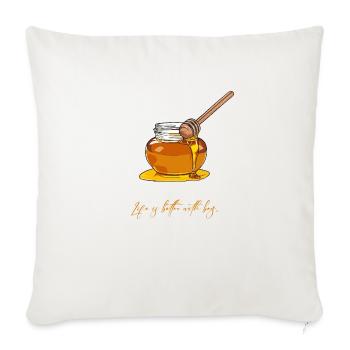 Life is better with bees // Illustration - Sofa pillowcase 17,3'' x 17,3'' (45 x 45 cm) - natural white - Front