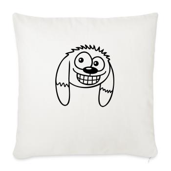 Dog looks funny grin happy smile fun - Sofa pillowcase 17,3'' x 17,3'' (45 x 45 cm) - natural white - Front