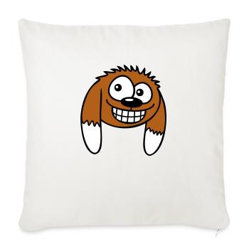 Dog looks funny grin happy smile fun - Sofa pillowcase 17,3'' x 17,3'' (45 x 45 cm) - natural white - Front