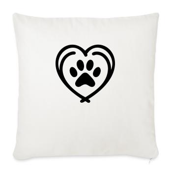Patte Coeur - Housse de coussin décorative 45 x 45 cm - blanc nature - Devant