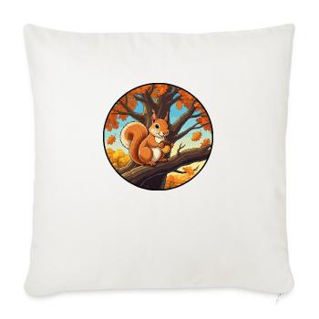 Squirrel with an acorn in the tree - Sofa pillowcase 17,3'' x 17,3'' (45 x 45 cm) - natural white - Front