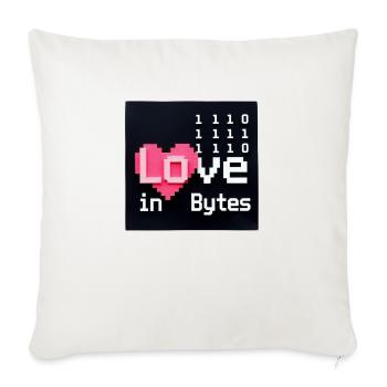 Liebe in Bytes Pixel Art - Sofakissenbezug 45 x 45 cm - Naturweiß  - Vorne
