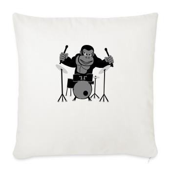 Gorilla Drummer - Housse de coussin décorative 45 x 45 cm - blanc nature - Devant