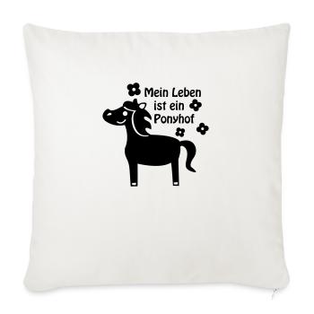 Life is pony / horse pony - Sofa pillowcase 17,3'' x 17,3'' (45 x 45 cm) - natural white - Front