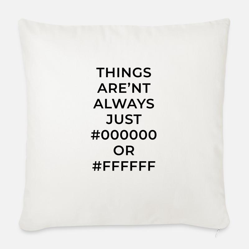 Designer Spruch - Sofakissenbezug 45 x 45 cm - Naturweiß 