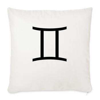 Zwilling - Sofakissenbezug 45 x 45 cm - Naturweiß  - Vorne