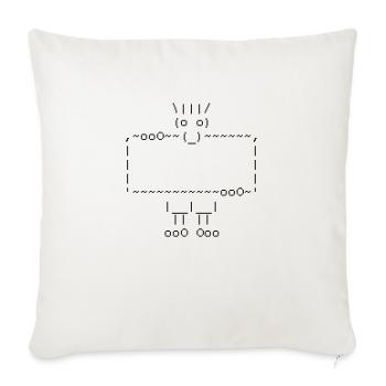 ascii art: troll + your text - Sofa pillowcase 17,3'' x 17,3'' (45 x 45 cm) - natural white - Front