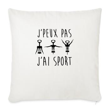 Je peux pas j'ai sport - Housse de coussin décorative 45 x 45 cm - blanc nature - Devant
