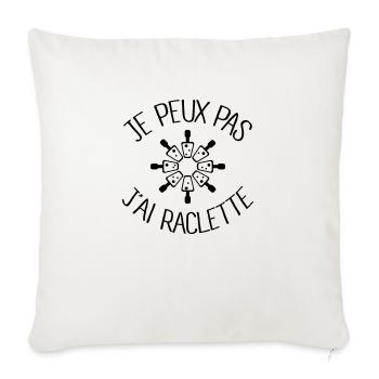 Je peux pas j'ai Raclette - Housse de coussin décorative 45 x 45 cm - blanc nature - Devant