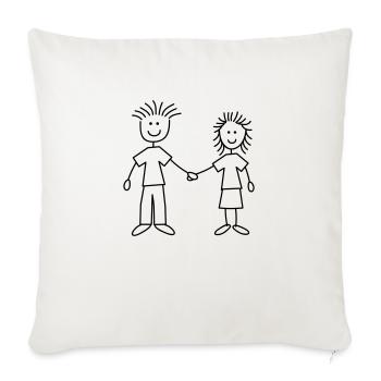 family_mom_and_dad_1c - Sofa pillowcase 17,3'' x 17,3'' (45 x 45 cm) - natural white - Front