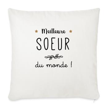 Meilleure soeur du monde vecteur - Housse de coussin décorative 45 x 45 cm - blanc nature - Devant