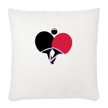 Tennis de table - Housse de coussin décorative 45 x 45 cm - blanc nature - Devant