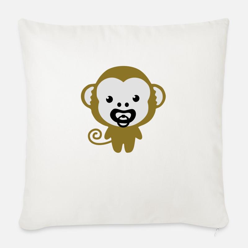 monkey with soother - Housse de coussin décorative 45 x 45 cm - blanc nature
