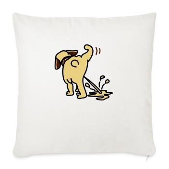 pinkelhund - Sofakissenbezug 45 x 45 cm - Naturweiß  - Vorne