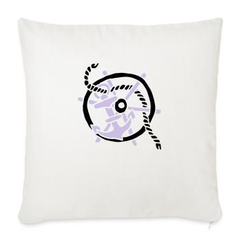 Anker Seemann Anchor Sailor Tattoo Oldschool SOS - Sofa pillowcase 17,3'' x 17,3'' (45 x 45 cm) - natural white - Front