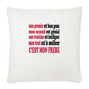 Mon frère est beau - Sofa pillowcase 17,3'' x 17,3'' (45 x 45 cm) - natural white - Front
