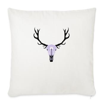 Deer skull and antlers - Housse de coussin décorative 45 x 45 cm - blanc nature - Devant
