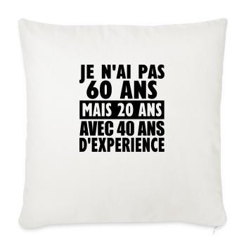 60 ans - Housse de coussin décorative 45 x 45 cm - blanc nature - Devant