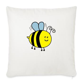 biene_002 - Housse de coussin décorative 45 x 45 cm - blanc nature - Devant
