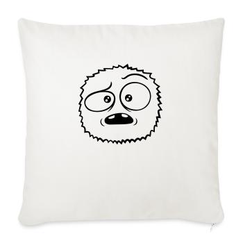 Skeptical face hairy monster - Sofa pillowcase 17,3'' x 17,3'' (45 x 45 cm) - natural white - Front