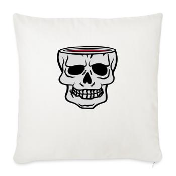 Mug Skull Horreur Halloween - Housse de coussin décorative 45 x 45 cm - blanc nature - Devant