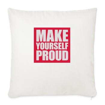 Faites-vous fier de la citation - Housse de coussin décorative 45 x 45 cm - blanc nature - Devant